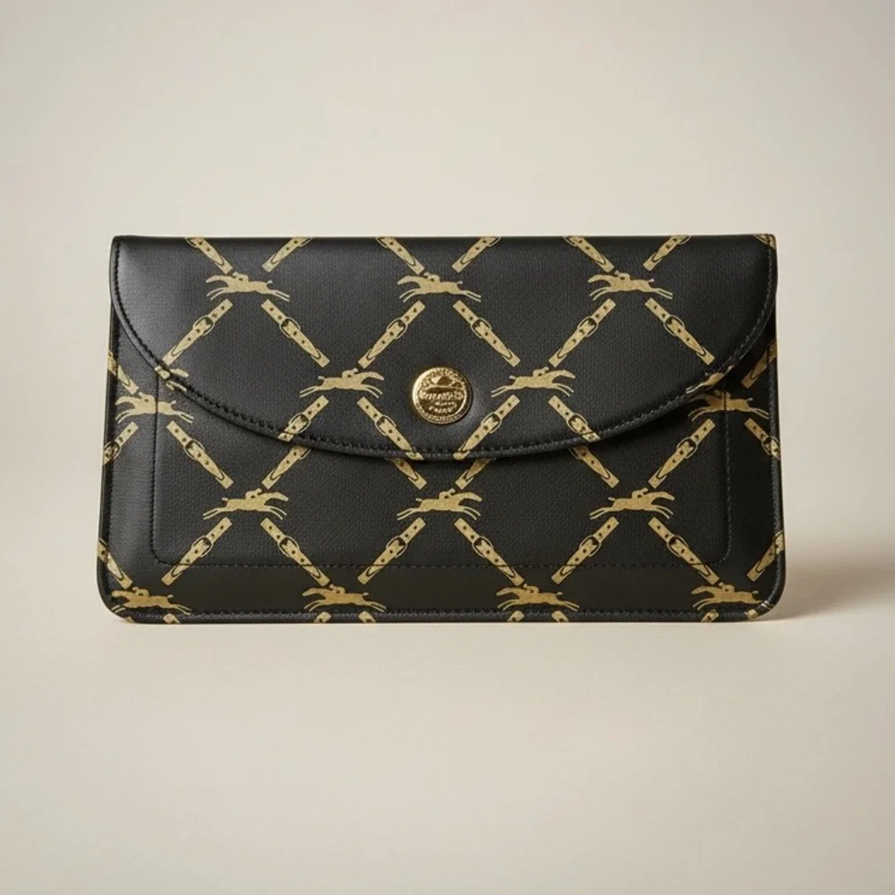 Vintage Longchamp Paris Monogram Clutch | Made in France | Rare Equestrian - Picture 10 of 11